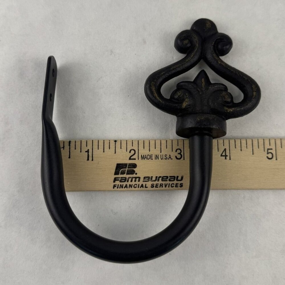 HomeTrends Decorative Harp Holdbacks 2 Sets Of 2 Rustic Bronze Curtain Tiebacks - Picture 8 of 9